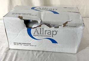 lot 194 image: 1 Box (25 each) NEW Allrap Protective Barriers SNG2980 29 x 80 Slip-N-Grip Chair Cover (open box)