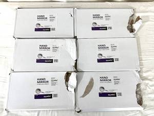 lot 185 image: Lot of 6 NEW Palmero Healthcare 45 5 Diameter Standard Magnifying Double-Sided Hand Mirror (boxes dented)