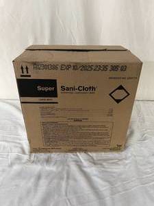 lot 187 image: 1 Case (12 containers, 160 each) PDI Q55172 6 x 6.75 Super Sani-Cloth Germicidal Disposable Wipe - Large Canister - Expiration 1025