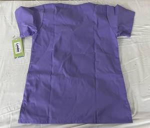 lot 109 image: Lot of 17 NEW Landau V-Neck Two Pocket Nursing Healthcare Uniform Top Scrubs - Size XSM Purple - With Tags Has Logo SRJC Nursing