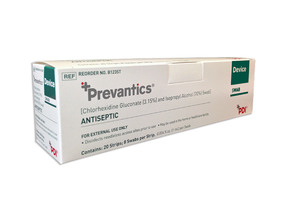 lot 69 image: 1 Case (10 boxes, 160 swabs per box) NEW PDI B123ST Prevantics 3.15% Chlorhexidine Gluconate 70% Isopropyl Alcohol Antiseptic Device Instrument Swabs -&nbsphelps improve scrub the hub compliance