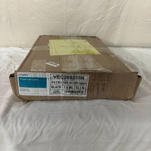 lot 214 image: 1 Case (100 each) NEW NovaPlus VEC385815K 38 x 58 Trash Can Liners - Black