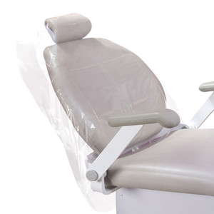 lot 22 image: 1 Case (4 boxes, 125 each per box) NEW Allrap Protective Barriers SGHC125 33 x 37 Disposable Slip-N-Grip Half Chair Cover - They&nbspcover headrest, seat-back and chair arms only.