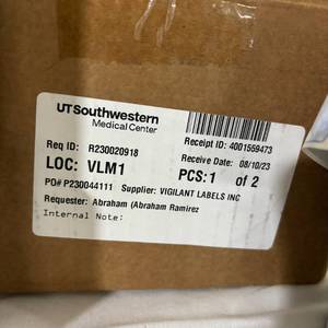 lot 4 image: 1 Case (4 rolls) NEW Vigilant Medical Bar Code Scan Labels