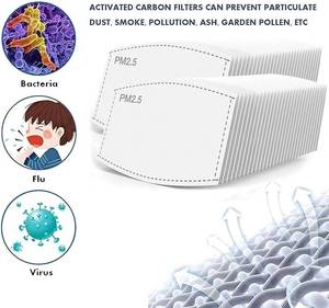 lot 72 image: Lot of 40 bundles (10 each) NEW PM2.5 Microscopic Airborne Contaminant&nbsp5 Layers Activated Carbon Filters,Adult for Outdoor Activities Replaceable Anti Haze Filters Breathing Inserts