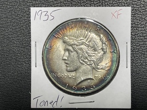 1935 Peace Dollar XF Toned
