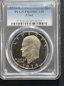 1974-S Eisenhower Dollar Proof PCGS PR69 Deep Cameo Clad