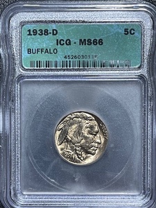 1938-D Buffalo Nickel ICG MS66