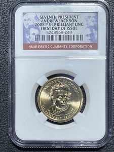 2008-P Andrew Jackson Dollar NGC Brilliant Uncirculated