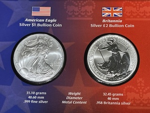 2003 Silver Eagle and 2002 Britannia Silver Coin
