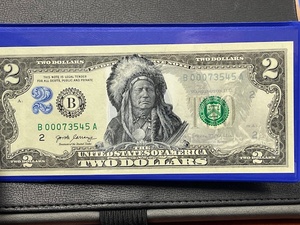 Commemorative $2 Dollar Bill Low Serial #00073545