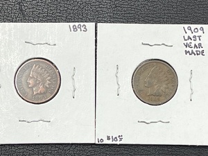 1893 and 1909 Indian Head Cent