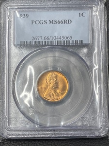 1939 Lincoln Cent PCGS MS66 Red