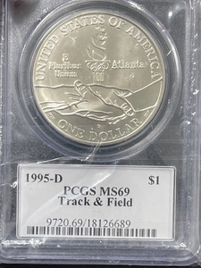 1995-D Track & Field Silver Dollar PCGS MS69 Only 24,796 Minted