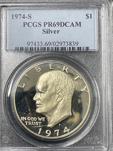 1974-S Eisenhower Dollar Proof PCGS PR69 Deep Cameo Silver