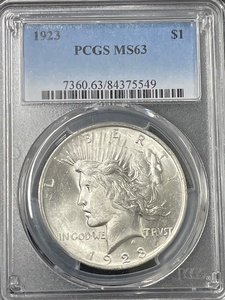 1923 Peace Dollar PCGS MS63