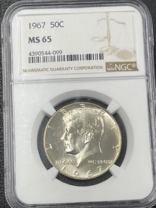 1967 Kennedy Half Dollar NGC MS65