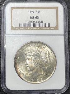 1922 Peace Dollar NGC MS63