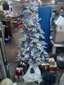 Bluetooth lighted and musical Christmas tree, ornaments, boxes, lights