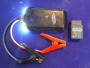 jump pack and OBD2 scantool