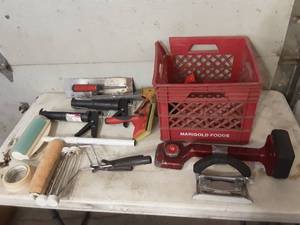 Carpet and painting tools, supplies