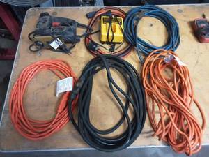 4 extension cords and skill reciprocating saw