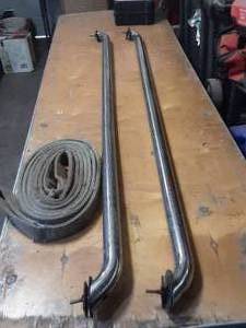 pair of chrome bed rails for chevy short box and tow strap