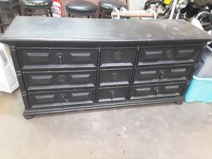 66x19x31 9 drawer black dresser