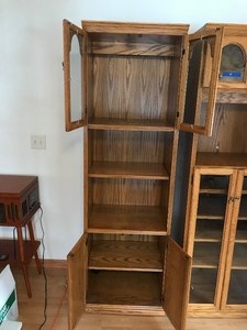 lot 5 image: Tall Wood Cabinet