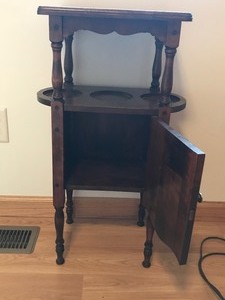 lot 8 image: Antique Wood Smoking Table