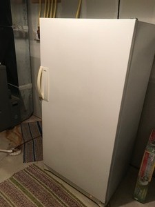 lot 53 image: Kenmore Upright Locking Freezer (Food not included) Has Key