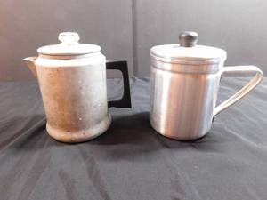 lot 101 image: 2 Vintage Aluminum Coffeepots