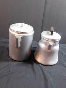 lot 103 image: 2 Vintage Aluminum Coffeepots
