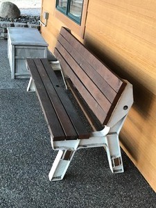 lot 20 image: Outdoor Bench that also Folds Into a Picnic Bench