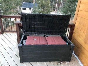 lot 22 image: Keter Outdoor Plastic Storage (Contents Inside Not included)