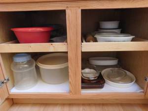 lot 137 image: 1 Cupboard full of Kitchen Wares