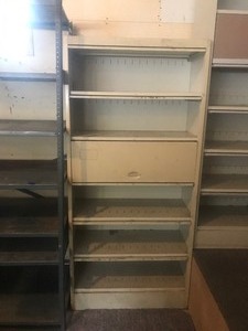 lot 322 image: 6 Tier Metal Shelf with Slide Out Doors