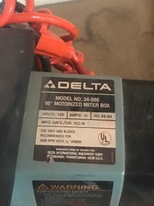 lot 358 image: Delta Model No. 34-080 10 Miter Saw