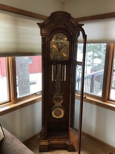 lot 2 image: Sligh Grandfather Clock