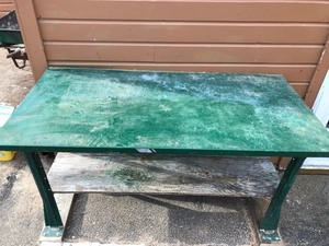 lot 388 image: Green Metal Table