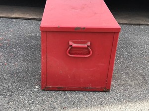 lot 503 image: CNS Red Metal Storage Tool Box