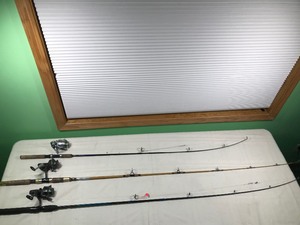 lot 580 image: 3 Fishing rods and reels