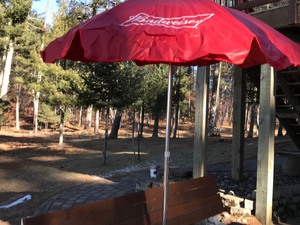 lot 643 image: Budweiser patio umbrella
