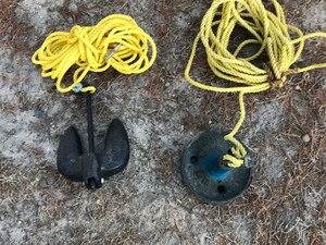 lot 662 image: 2 Steel boat anchors
