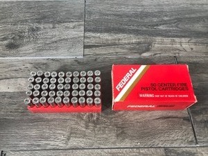 lot 707 image: 50 Federal 357 Magnum High Velocity 158 Grain Hollow Point Jacketed Bullets No. 357E