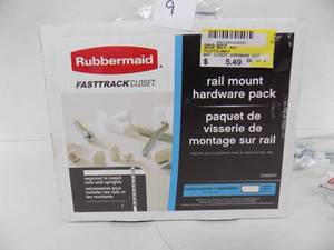 lot 9 image: Rubbermaid Fasttrack Closet, Rail mount hardware packs