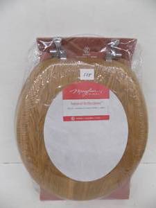 lot 115 image: Round Natural Oak Toilet Seat
