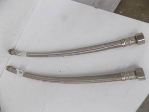 lot 227 image: 2 - 34 MIP x 34 FIP 24 Stainless Steel Water Heater Hose