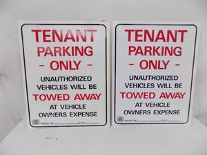 lot 250 image: 2 - Tenant Parking only HD Plastic Signs 15 x 19