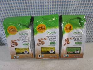 (B-1) 3 Bags Organic Ground Coffee ...